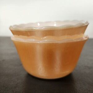 Vintage Fire King Peach Luster Ramekin's Set of 2